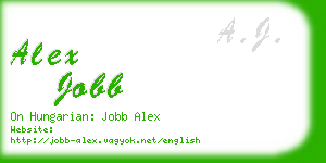 alex jobb business card